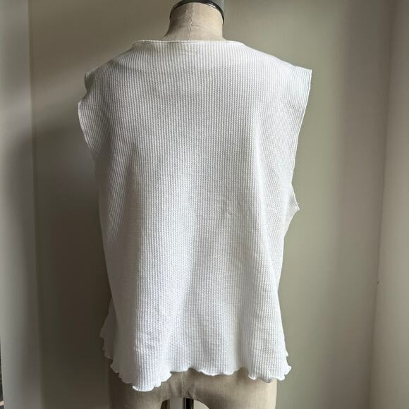 Vintage Victoria’s Secret White Knit Button Vest Top Women’s Large - Picture 5 of 8